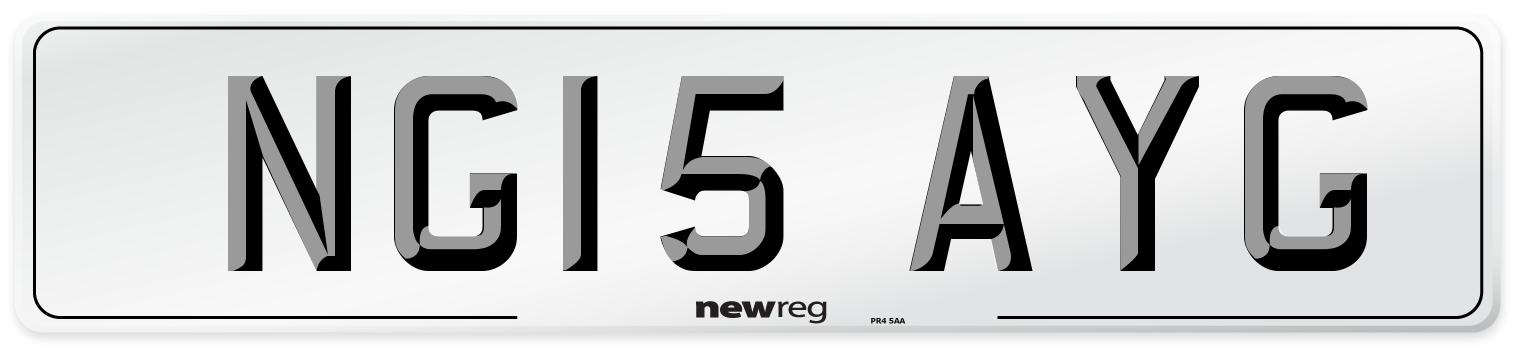 NG15 AYG Number Plate from New Reg